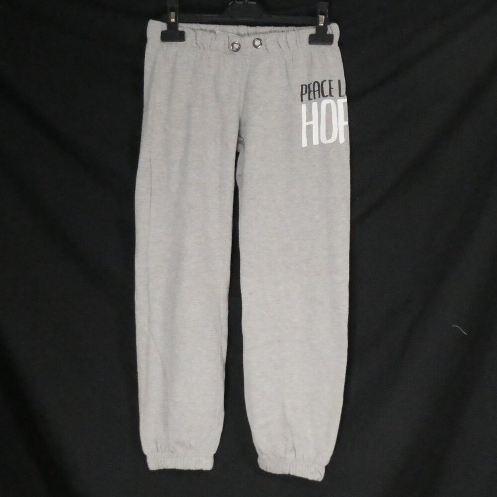 URBAN GIRL ATHLETICS | large | Peace Love Hope Print Grey Sweatpants